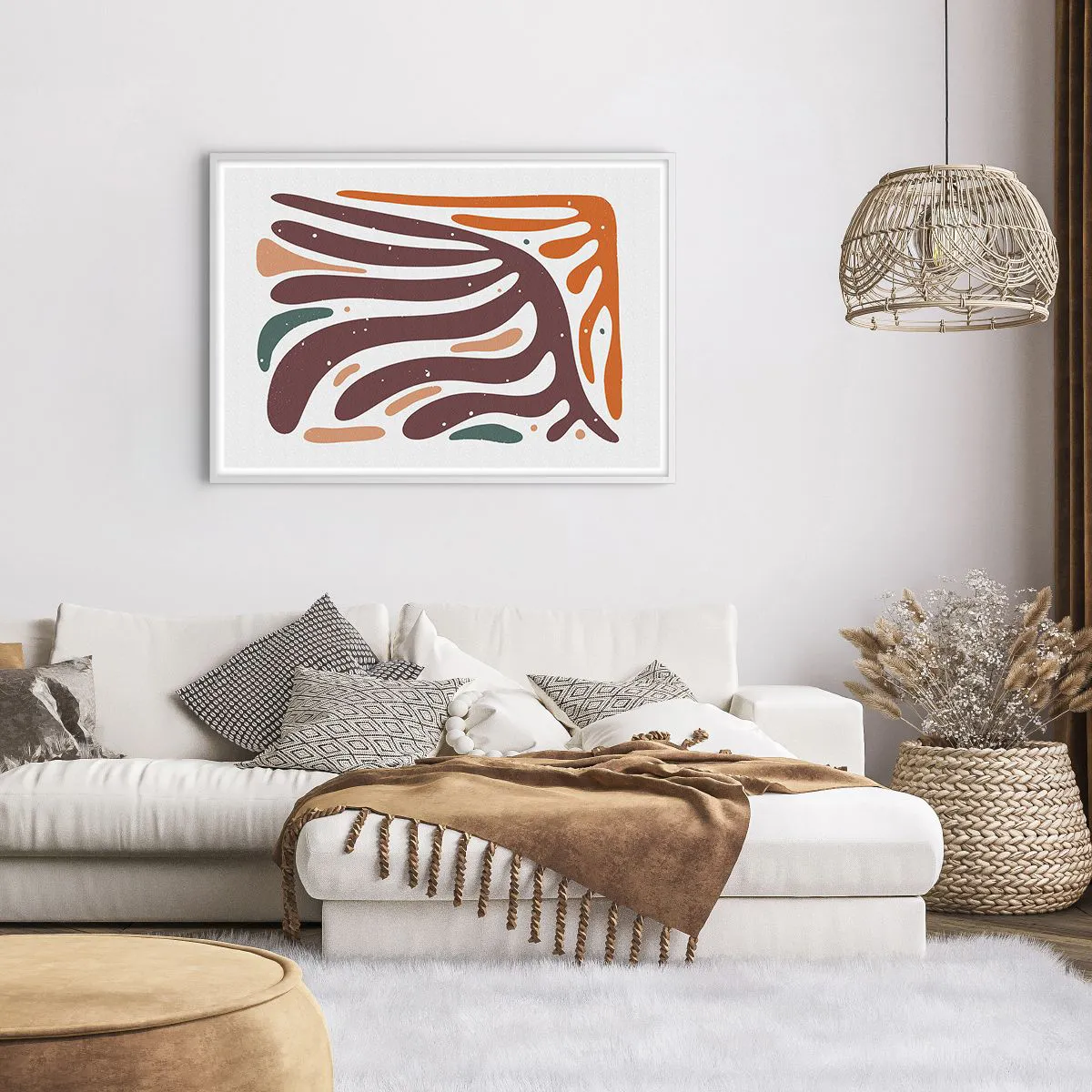 Poster in einem weißen Rahmen - Strahlende organische Komposition - 100x70 cm