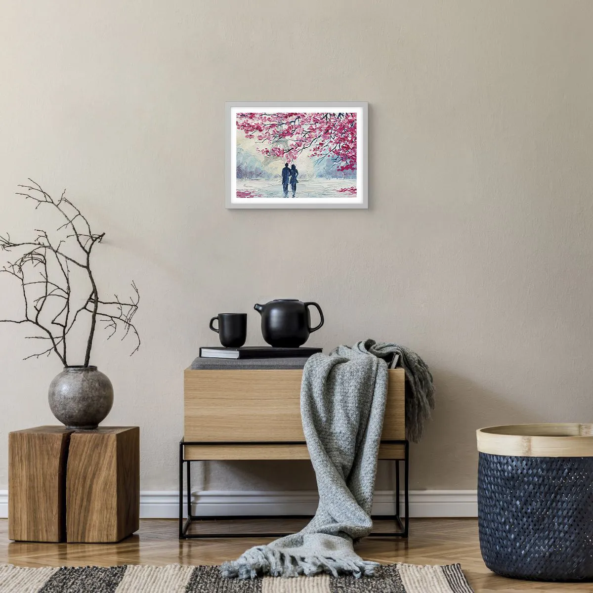 Pôster em moldura branca - Passeio romântico - 40x30 cm