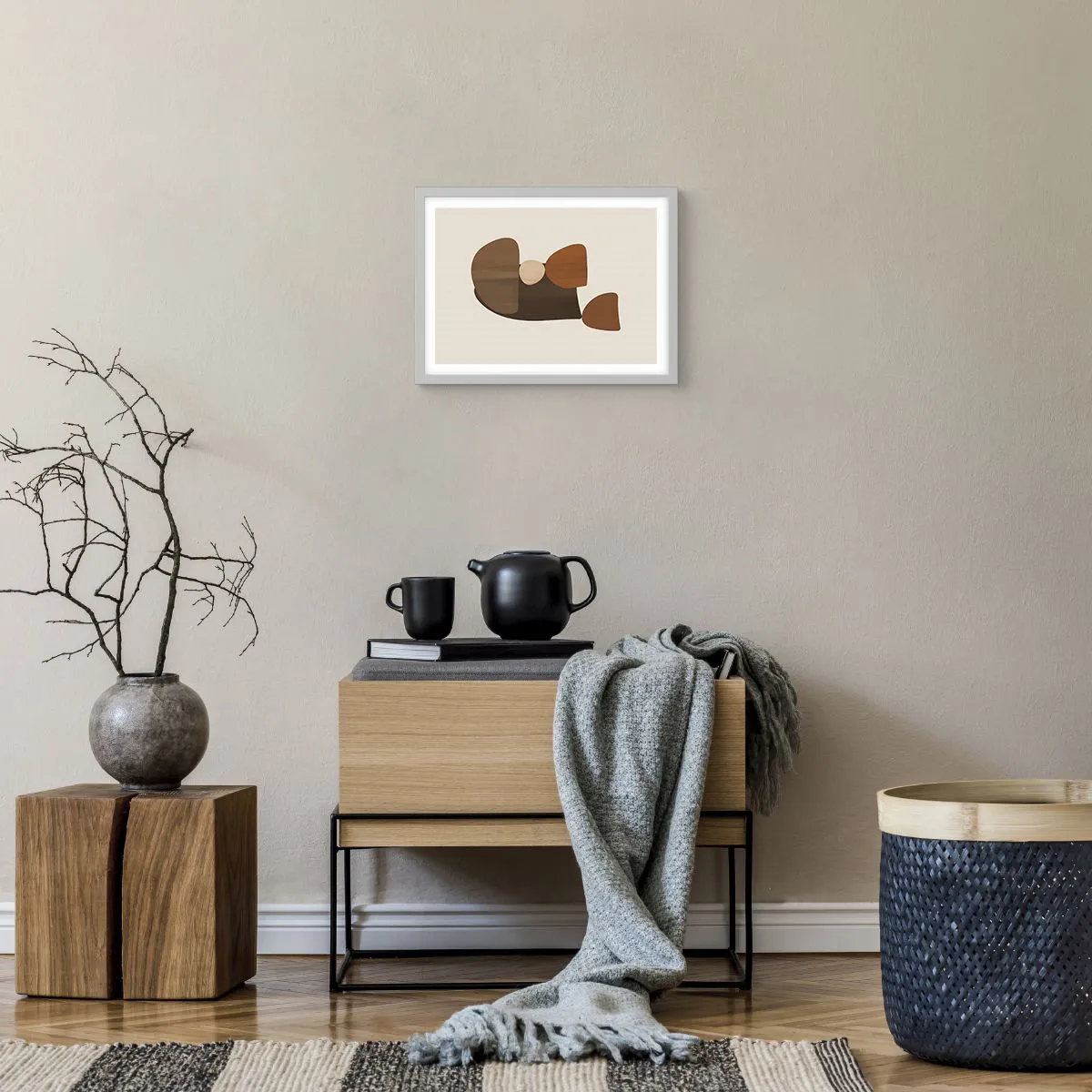 Poster in een witte lijst - Compositie in brons - 40x30 cm