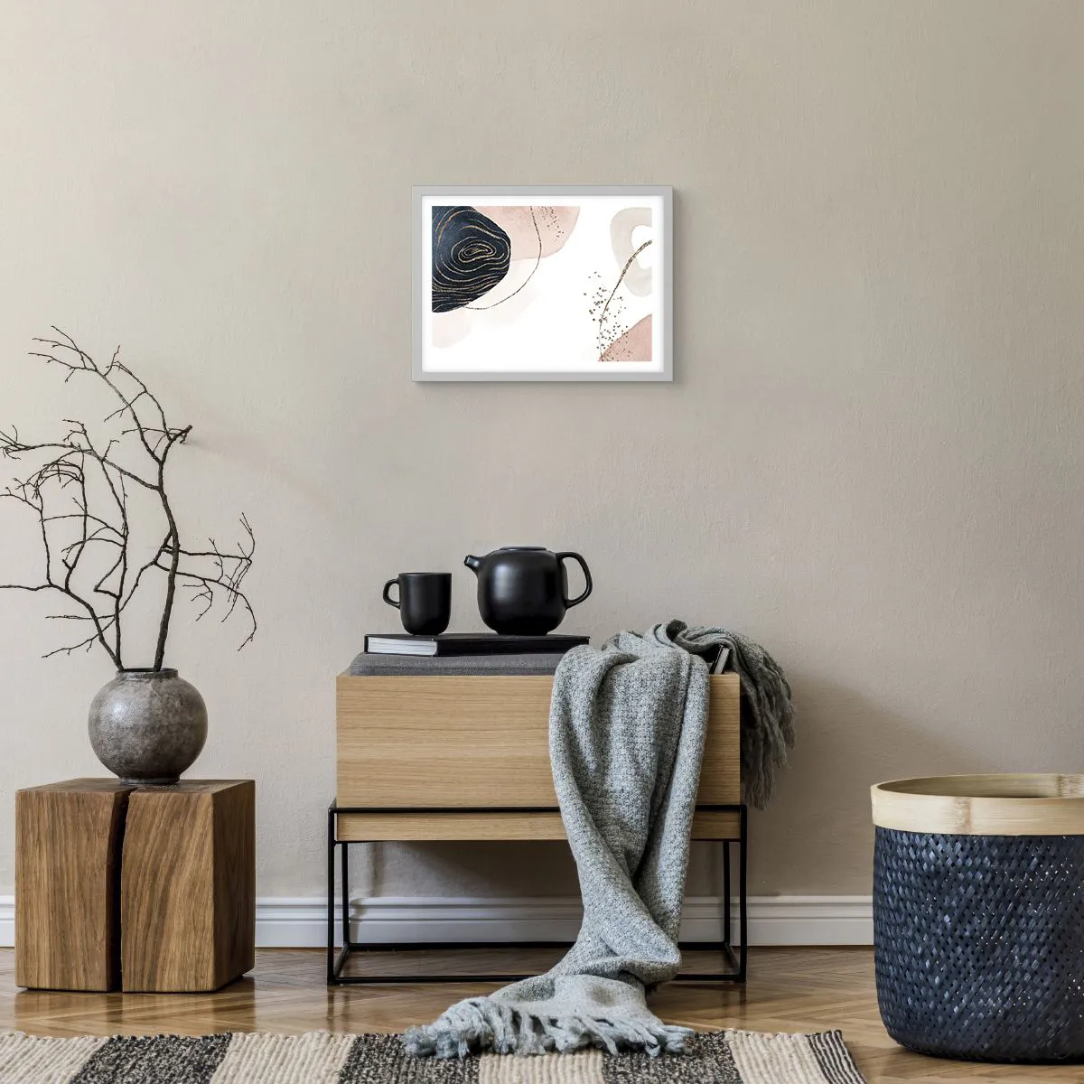 Poster in white frmae - Everything Flows - 40x30 cm