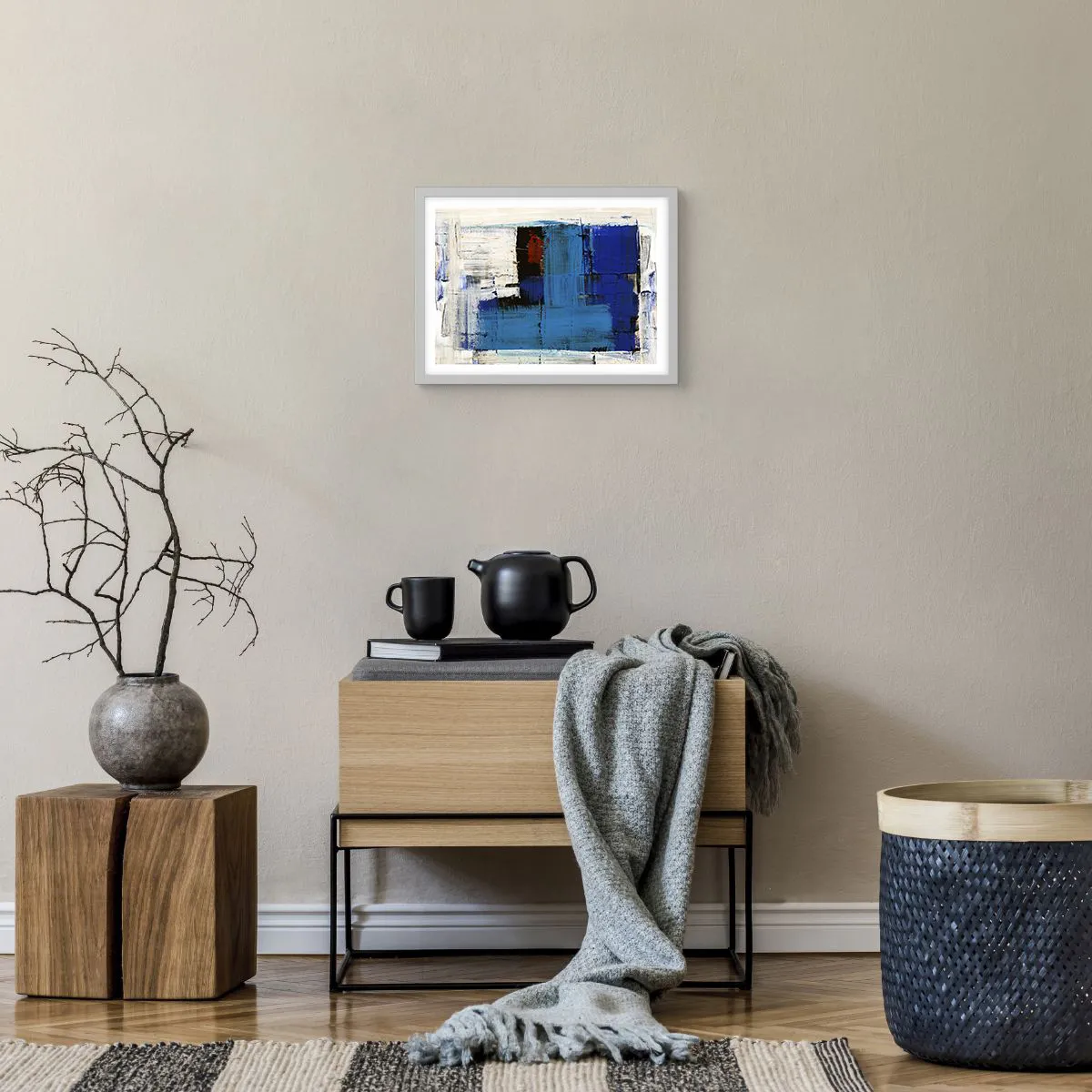 Affiche dans un cadre blanc - Poster - Secret de bleu - 40x30 cm