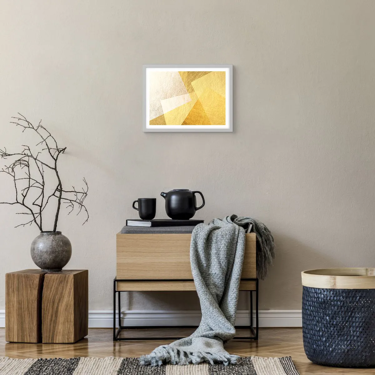 Affisch i vit ram - Geometriskt väder - 40x30 cm