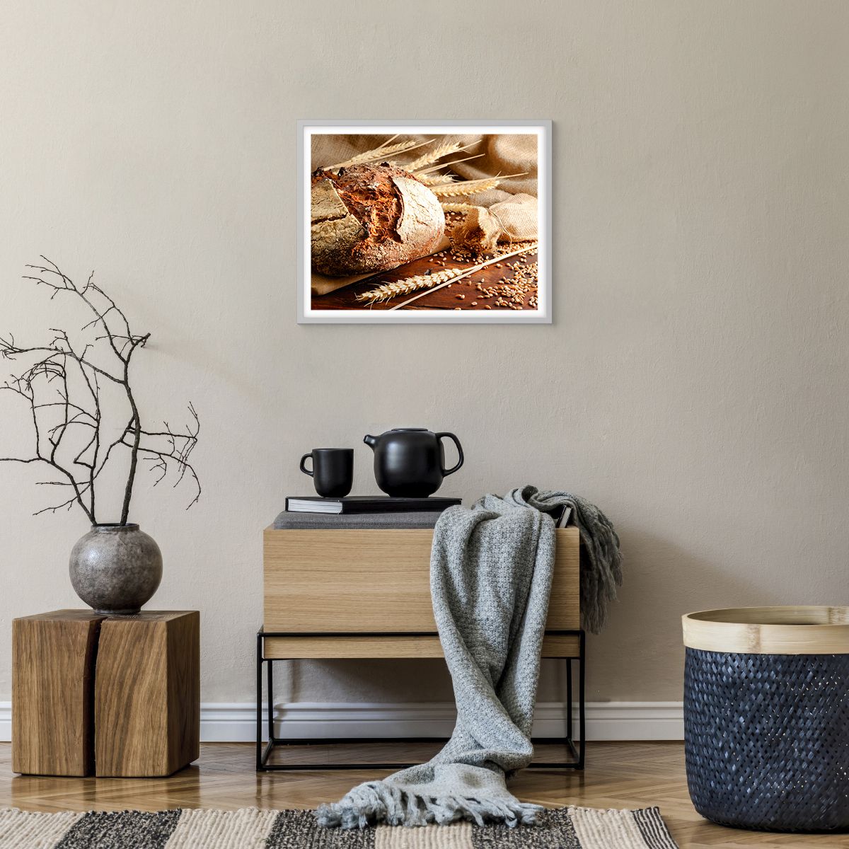 Affiche dans un cadre blanc Pain, Affiche dans un cadre blanc Grain De Blé, Affiche dans un cadre blanc La Gastronomie, Affiche dans un cadre blanc Céréale, Affiche dans un cadre blanc Pain
