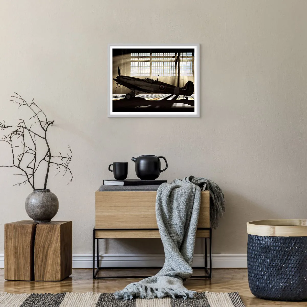 Plakát v bílém rámu - Odpočinek bojovníka - 50x40 cm