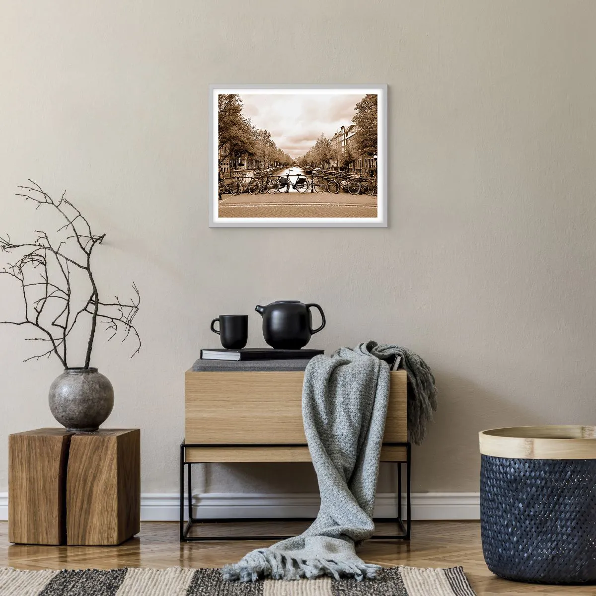 Affiche dans un cadre blanc - Poster - Ambiance hollandaise - 50x40 cm