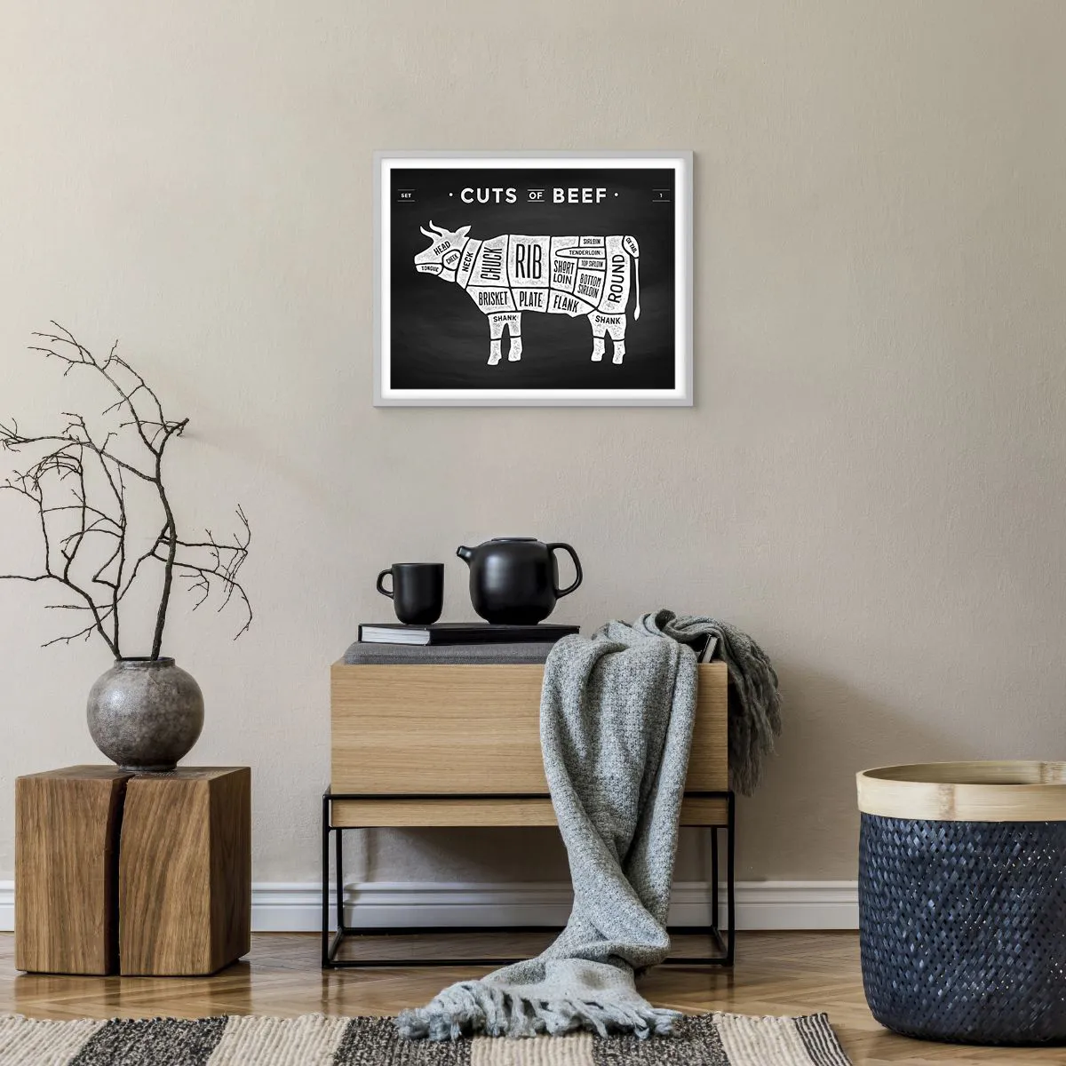 Poster in einem weißen Rahmen - Metzger Grundierung - 50x40 cm