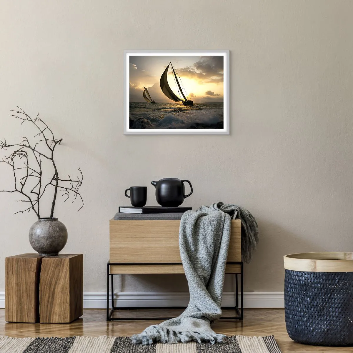 Poster in white frmae - With and against the Wind - 50x40 cm