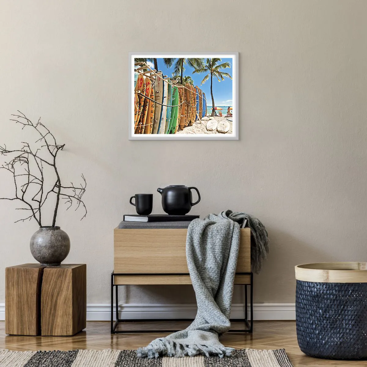 Póster en marco blanco - Diversión soleada - 50x40 cm