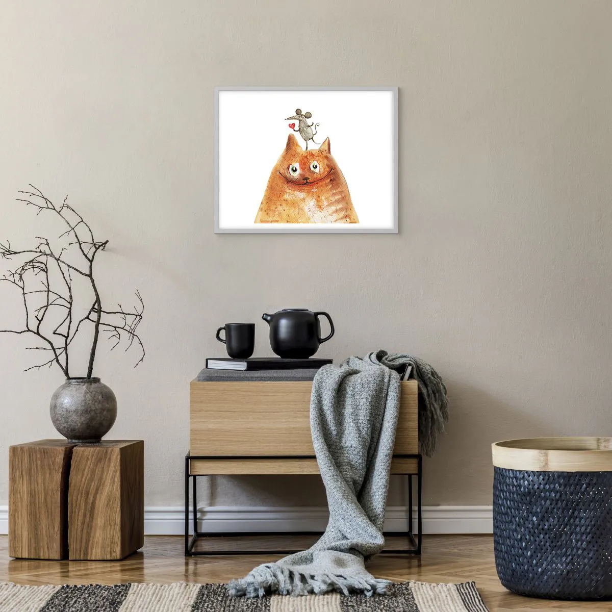 Affiche dans un cadre blanc - Poster - Amour paradoxal - 50x40 cm