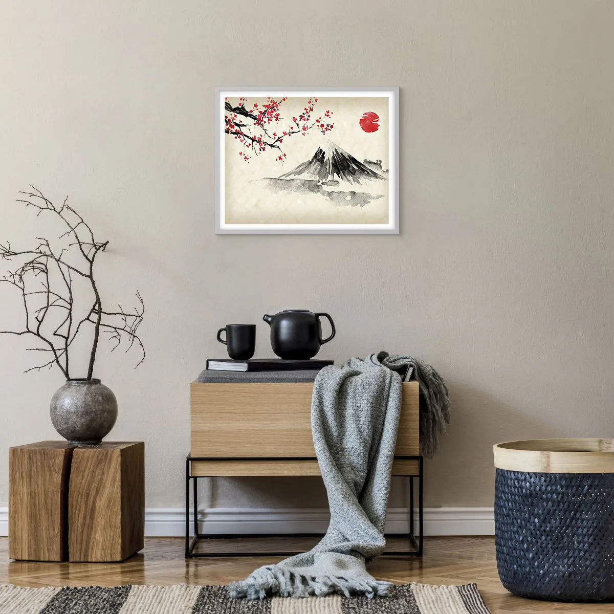 Plakat w białej ramie - Pokochaj Japonię - 50x40 cm