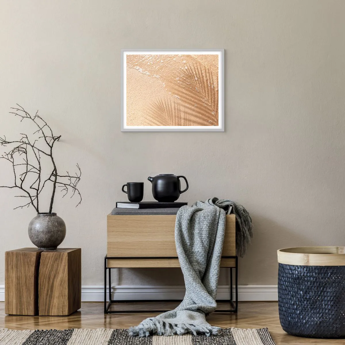 Affiche dans un cadre blanc - Poster - Ombre d'un été chaud - 50x40 cm