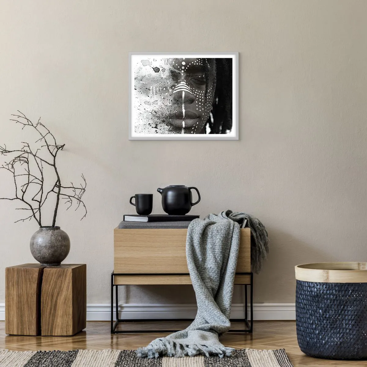 Poster in einem weißen Rahmen - Entdecke den Urgeist - 50x40 cm