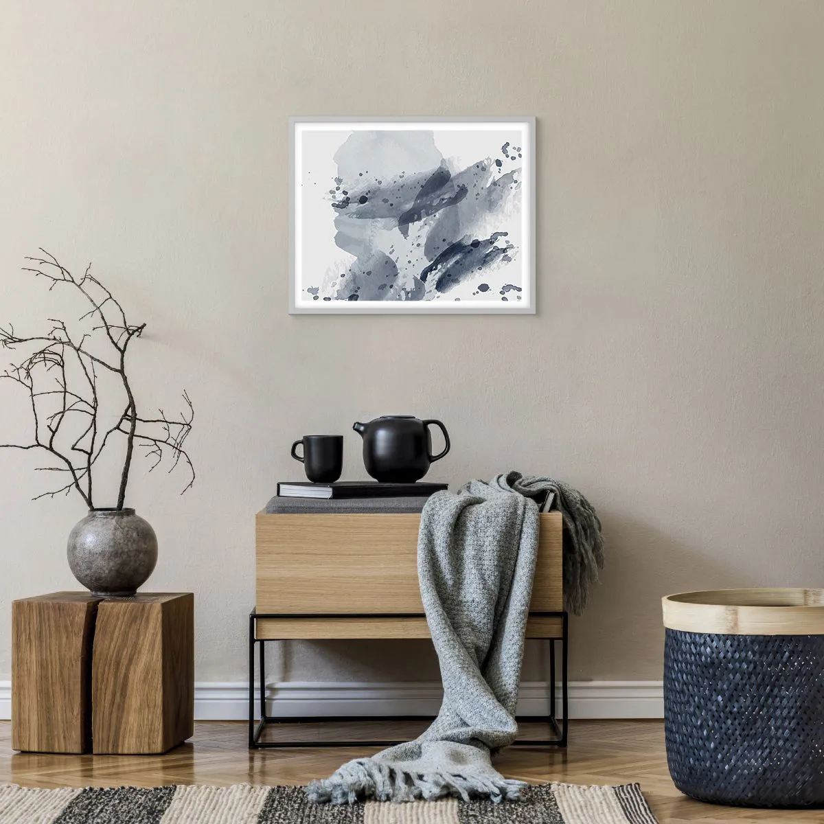 Affiche dans un cadre blanc - Poster - Étude de la nature de l'eau - 50x40 cm