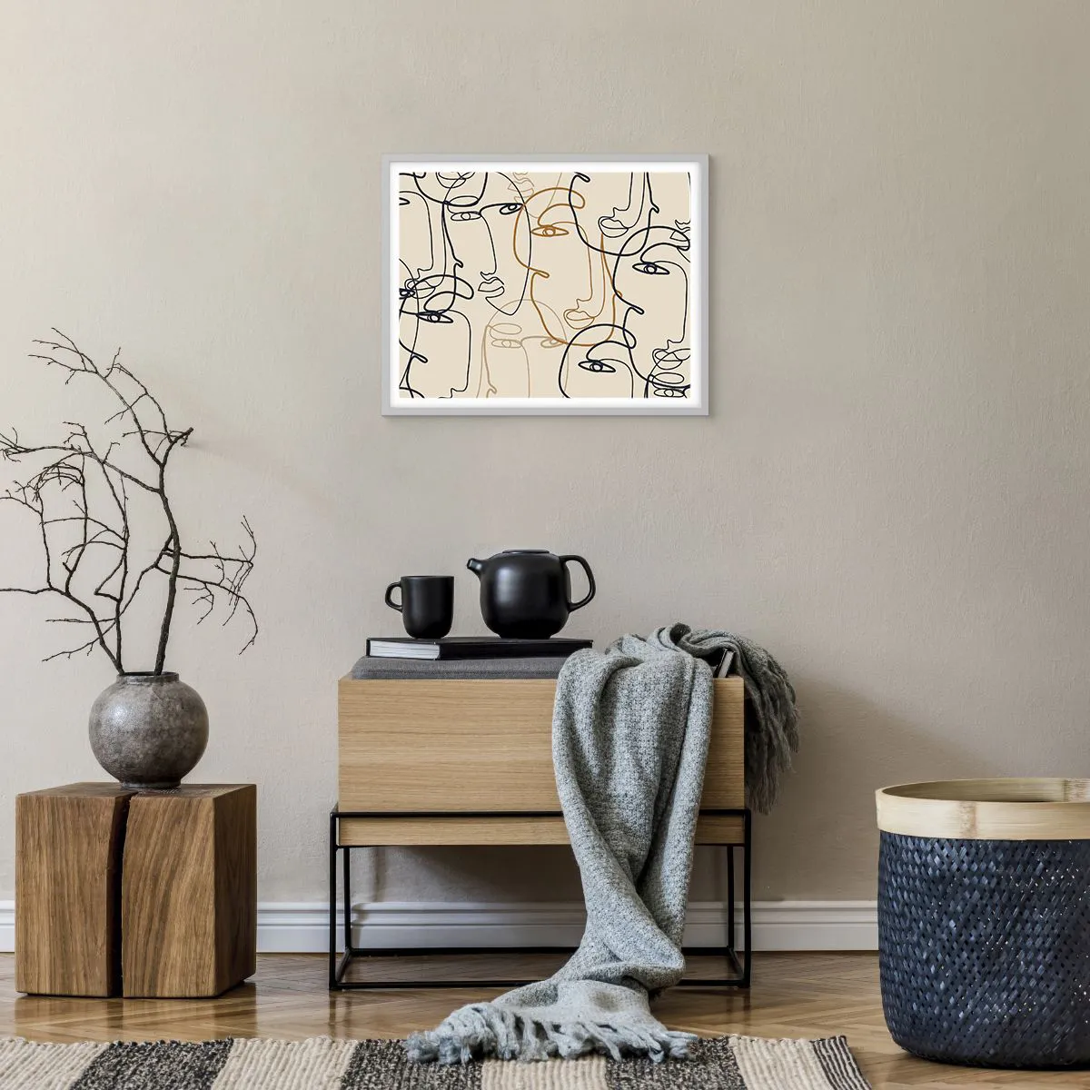 Poster in einem weißen Rahmen - Das Porträt wird multipliziert - 50x40 cm