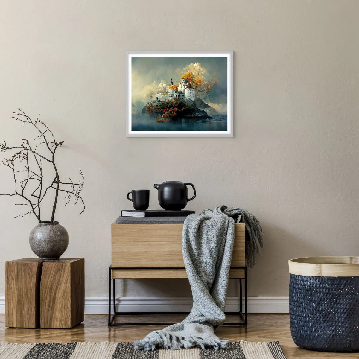 Affisch i vit ram - Början på en romantisk historia - 50x40 cm