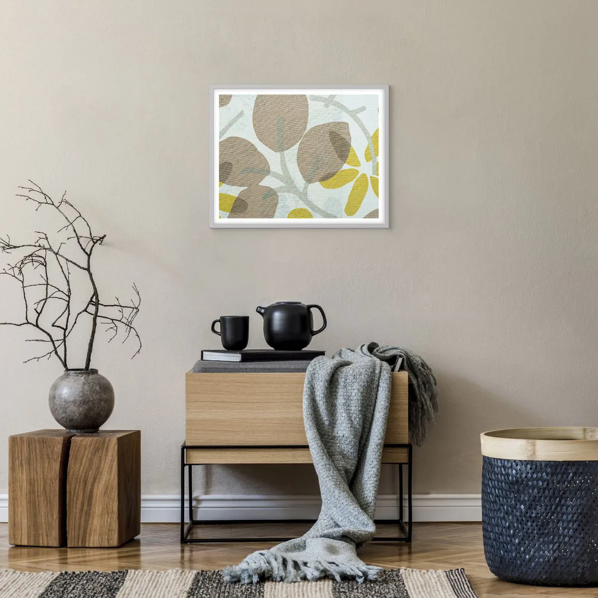 Affiche dans un cadre blanc - Poster - Composition en plein soleil - 50x40 cm