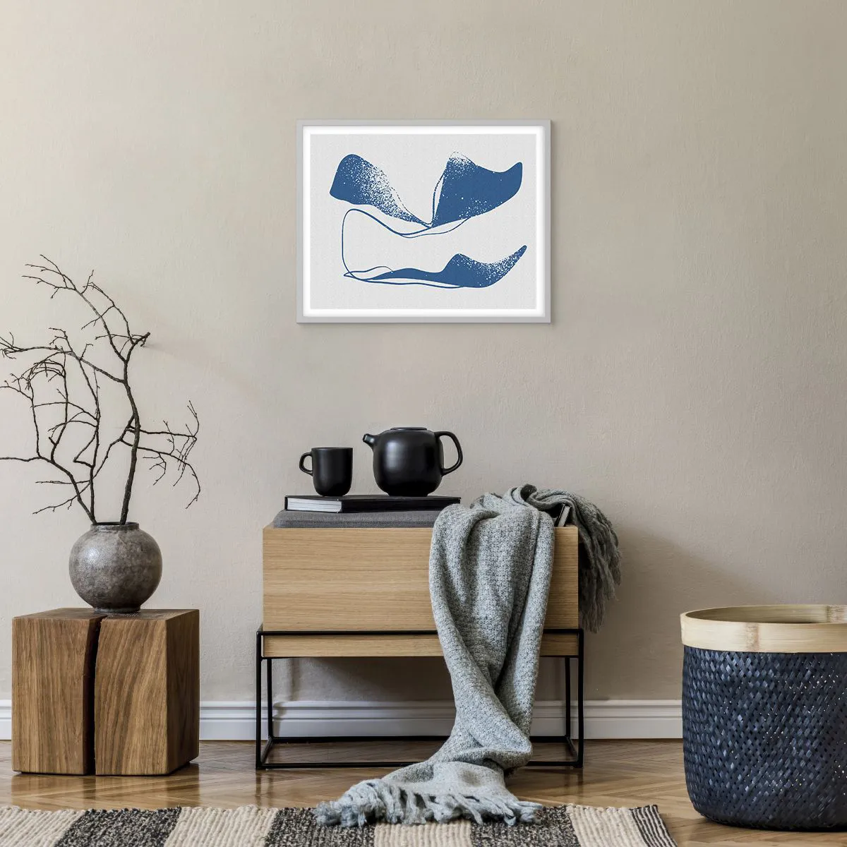 Affiche dans un cadre blanc - Poster - Abstraction ailée - 50x40 cm