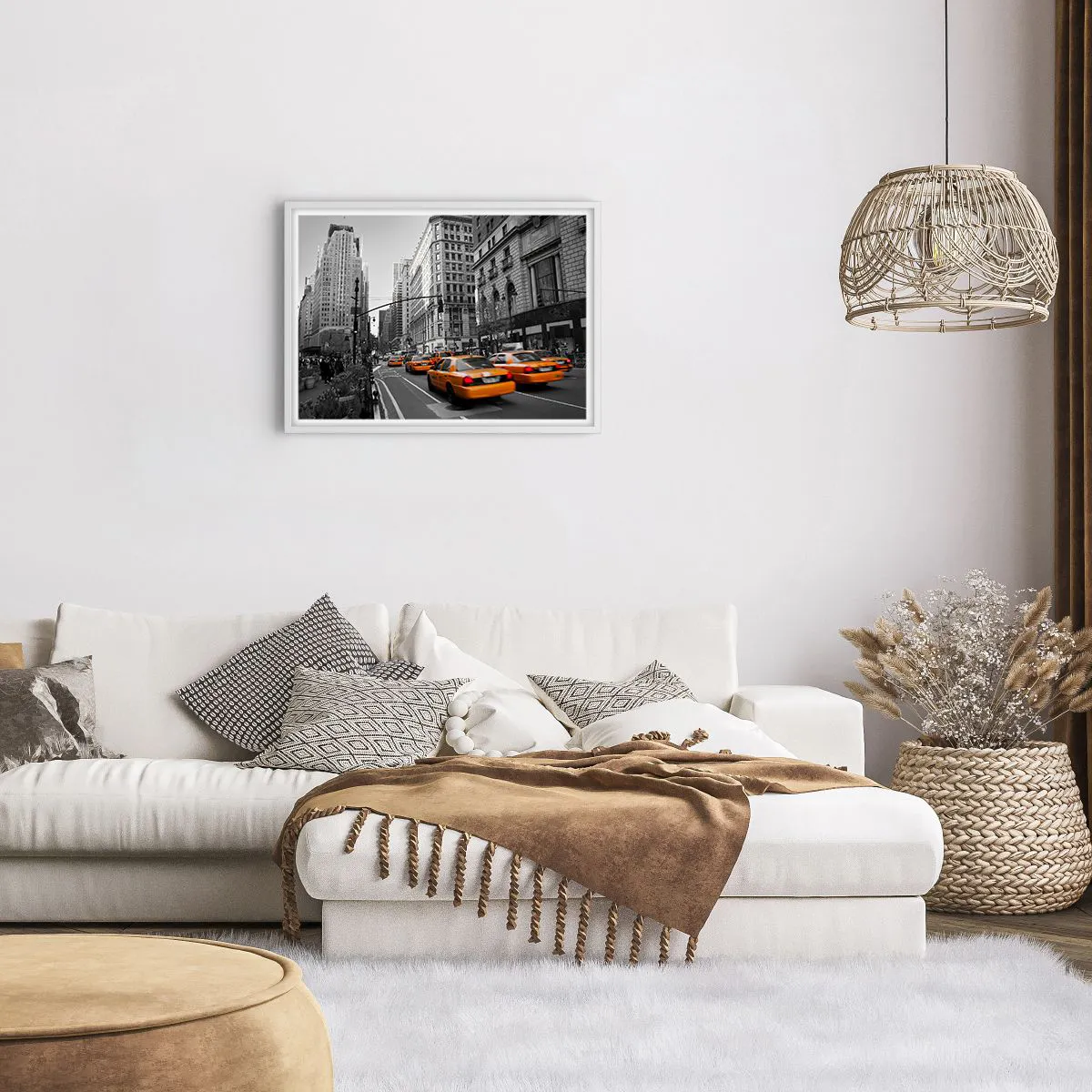 Affisch i vit ram - Storstadens solar - 70x50 cm