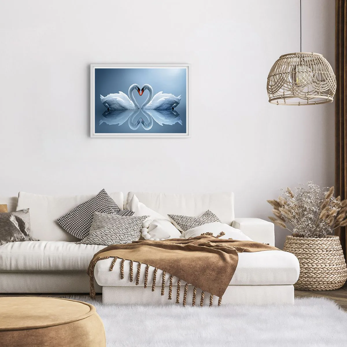 Pôster em moldura branca - Hora do amor - 70x50 cm