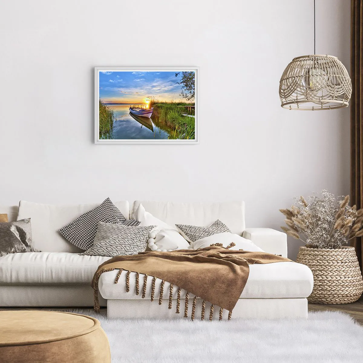 Affisch i vit ram - Uppfyllda drömmars vik - 70x50 cm