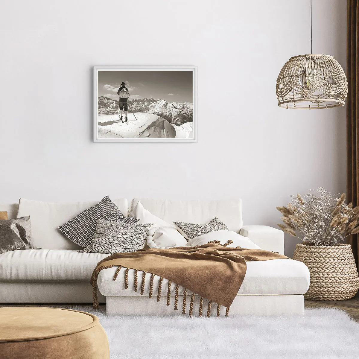 Poster in einem weißen Rahmen - Und die Berge bleiben unverändert - 70x50 cm