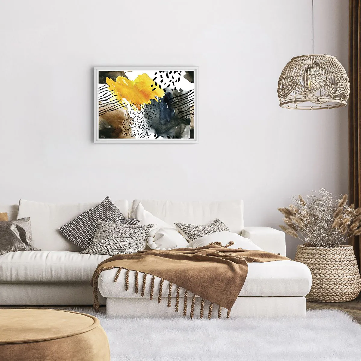 Affiche dans un cadre blanc - Poster - Rencontre des éléments - 70x50 cm