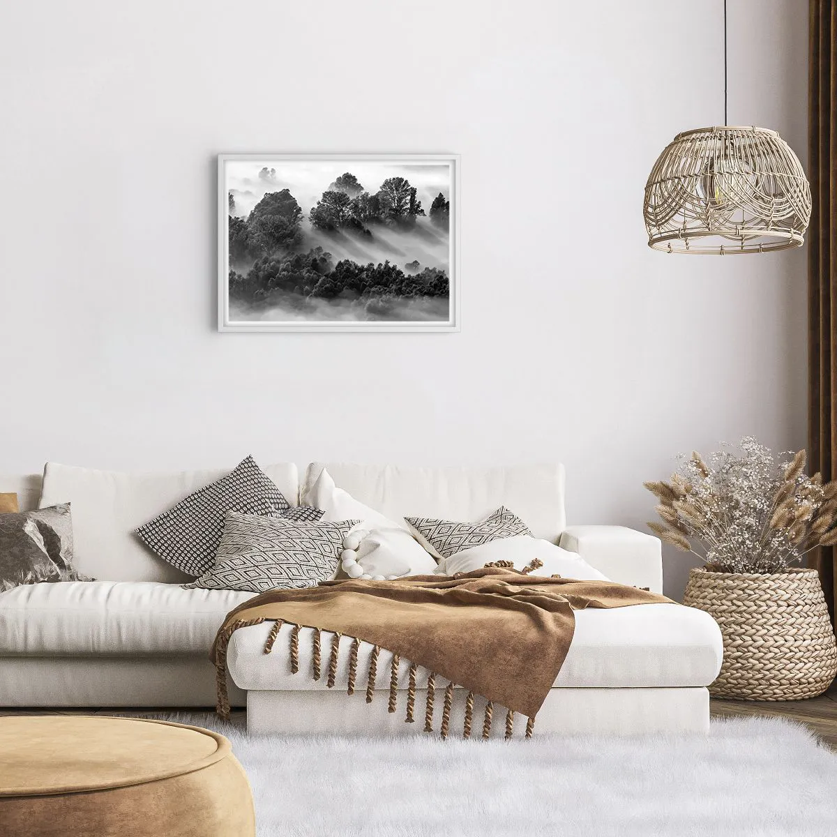 Affiche dans un cadre blanc - Poster - Sortir de son sommeil - 70x50 cm