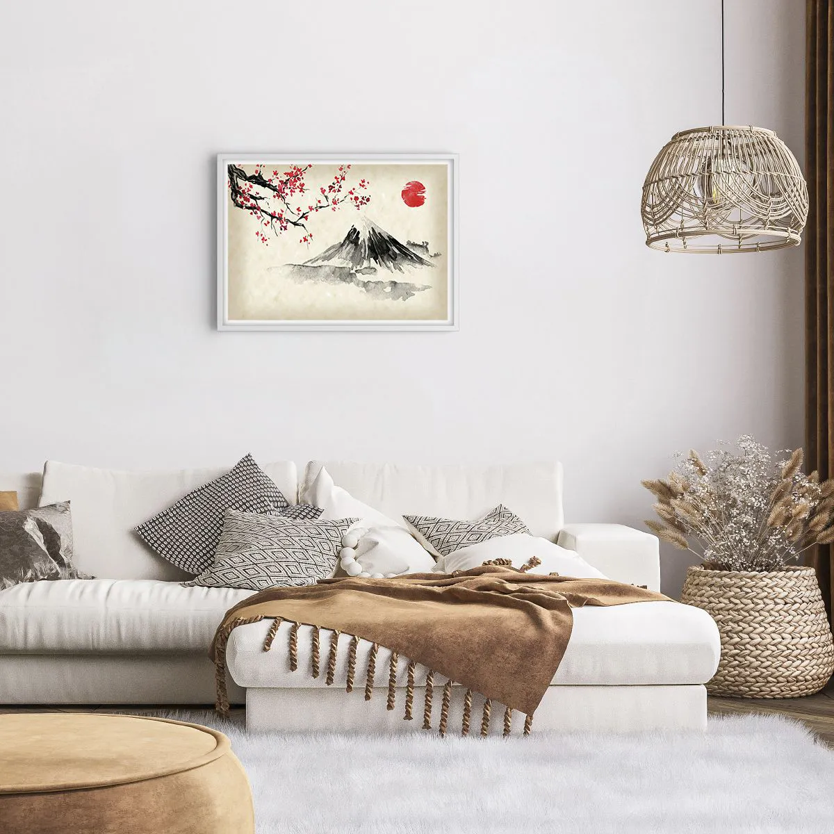 Plakat w białej ramie - Pokochaj Japonię - 70x50 cm