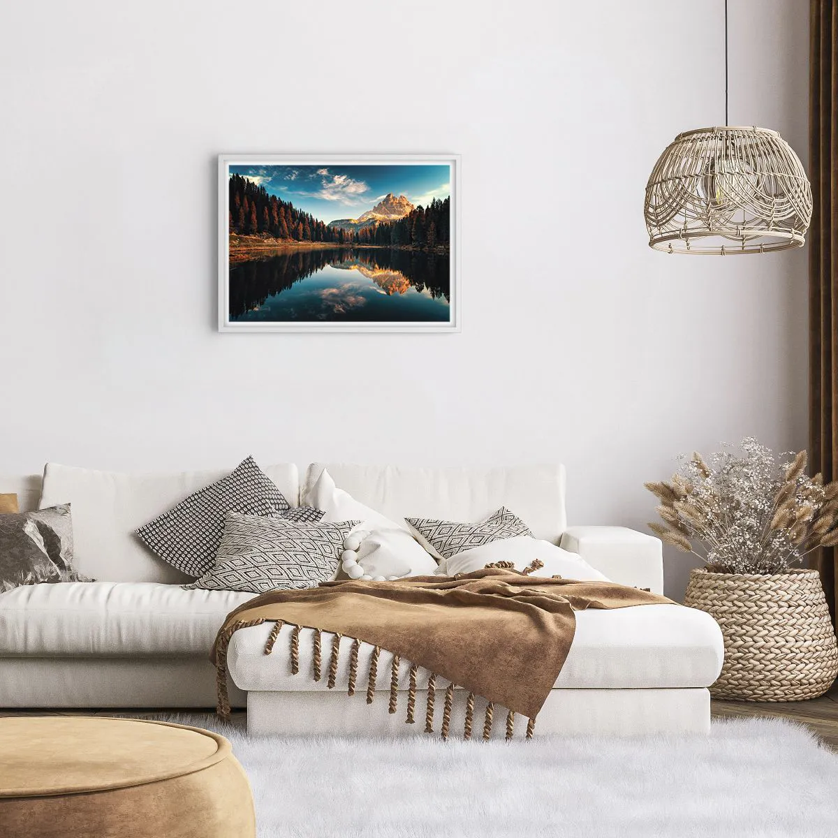 Póster en marco blanco - Paisaje duplicado - 70x50 cm