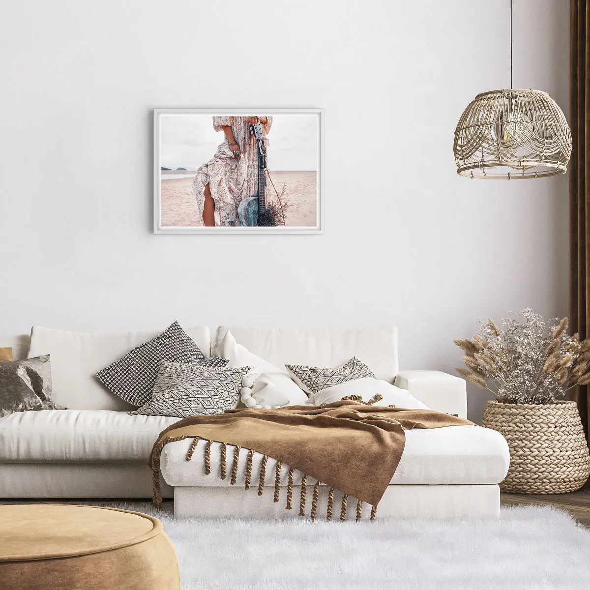 Poster in white frmae - Flower Chidlren on their Way - 70x50 cm