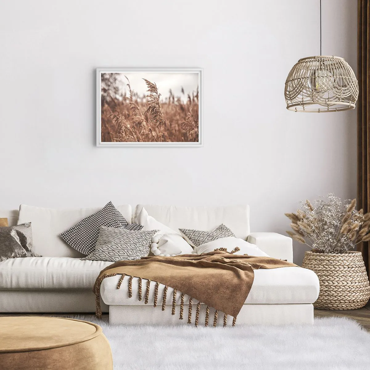 Poster in white frmae - Autumn Has Arrived in the Fields - 70x50 cm