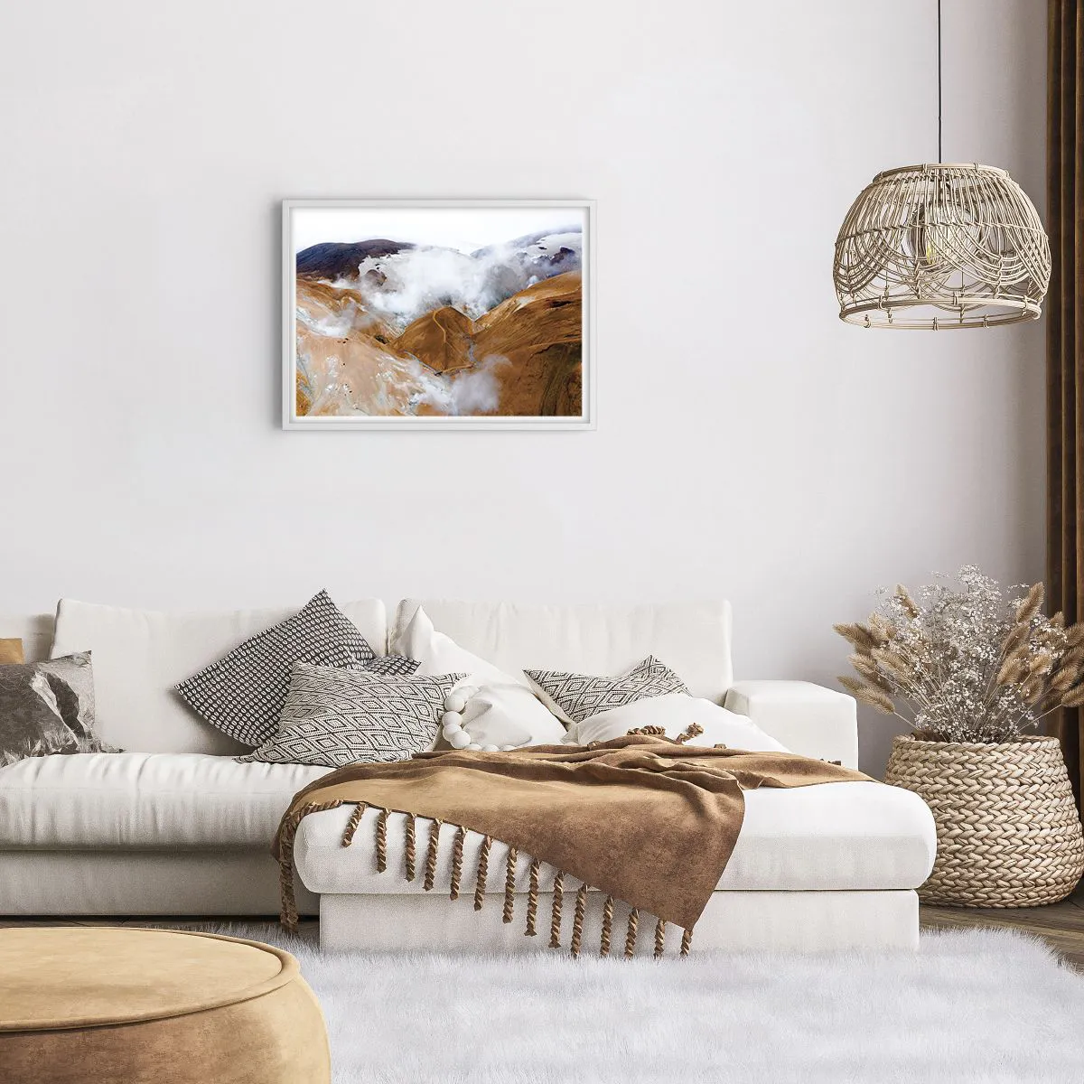 Plakat w białej ramie - Surowa uroda Islandii - 70x50 cm