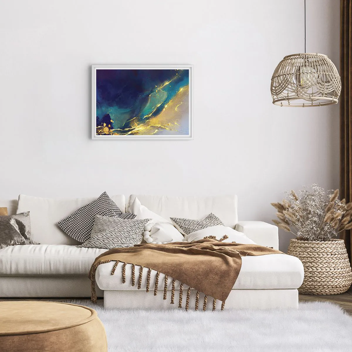 Poster in white frmae - Golden Flood - 70x50 cm