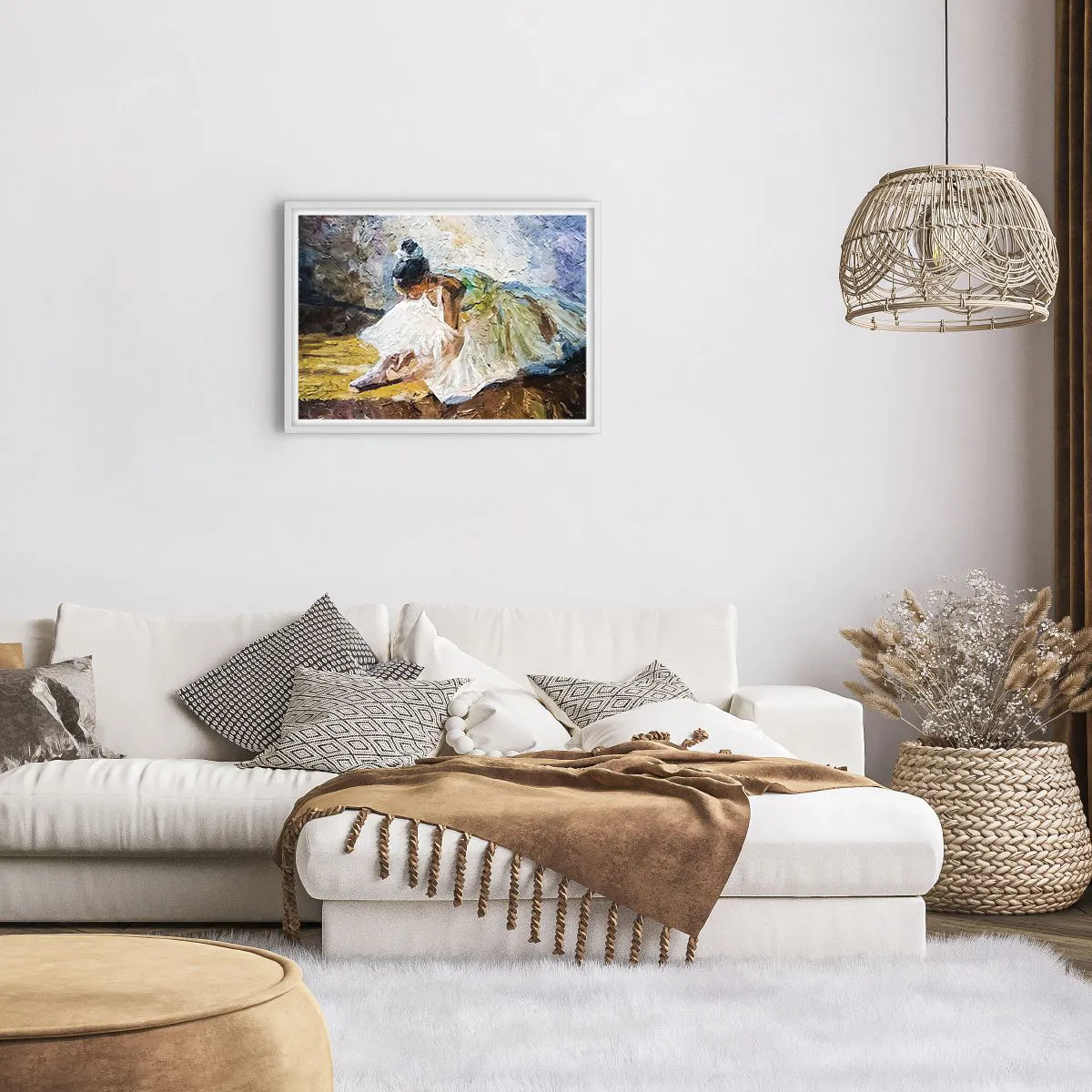 Affiche dans un cadre blanc - Poster - D'après un tableau de Degas - 70x50 cm