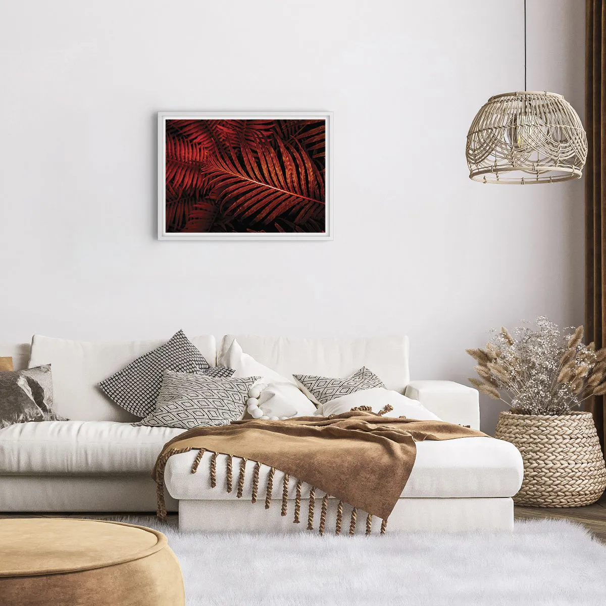 Affiche dans un cadre blanc - Poster - Chaleur de la vie - 70x50 cm