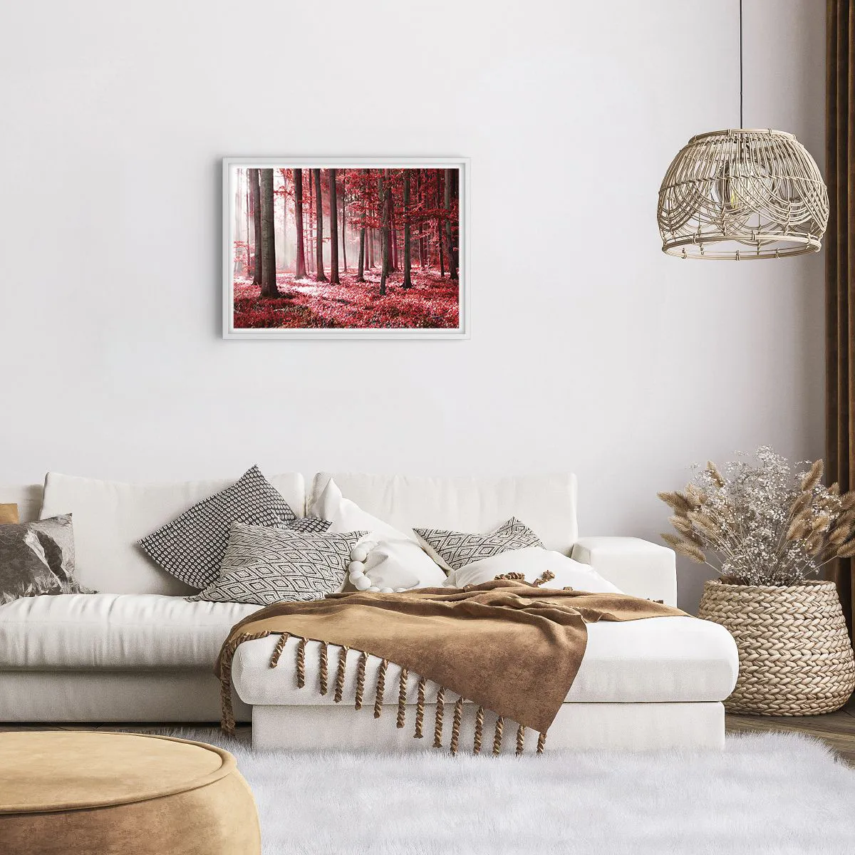 Affisch i vit ram - Röd är lika vacker - 70x50 cm