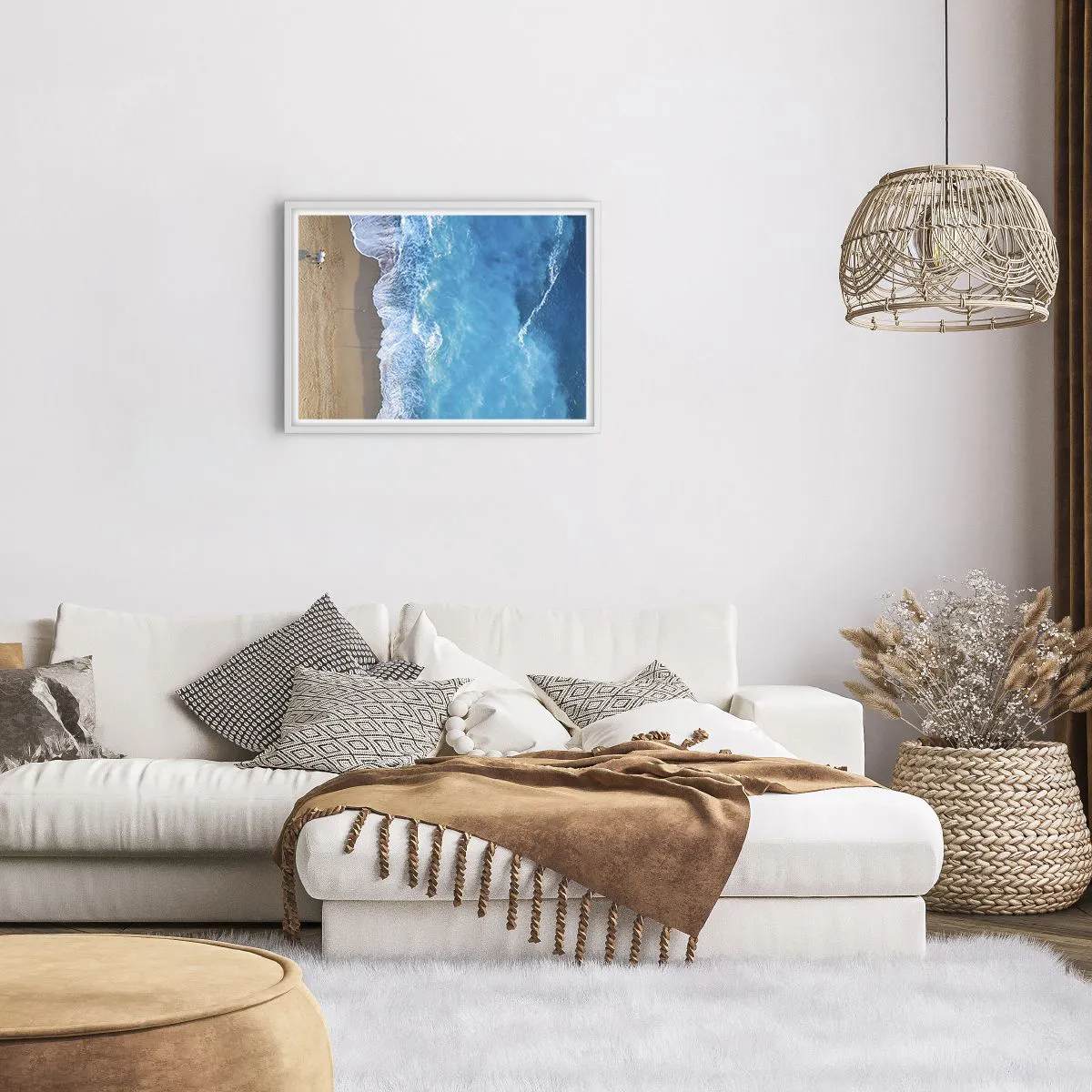 Poster in einem weißen Rahmen - Die Kraft des Blaus - 70x50 cm