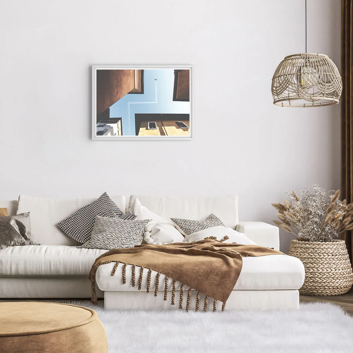 Poszter fekete keretben - A városi labirintus felett - 70x50 cm