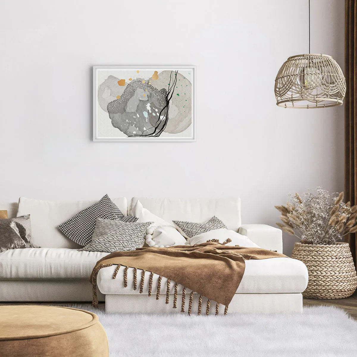 Affisch i vit ram - Organisk komposition - 70x50 cm