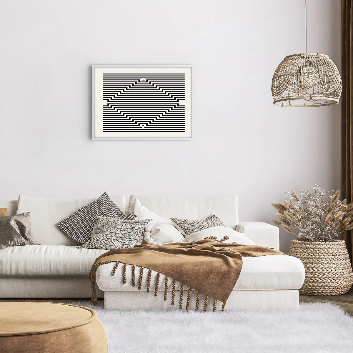 Affisch i vit ram - Geometrisk illusion - 70x50 cm