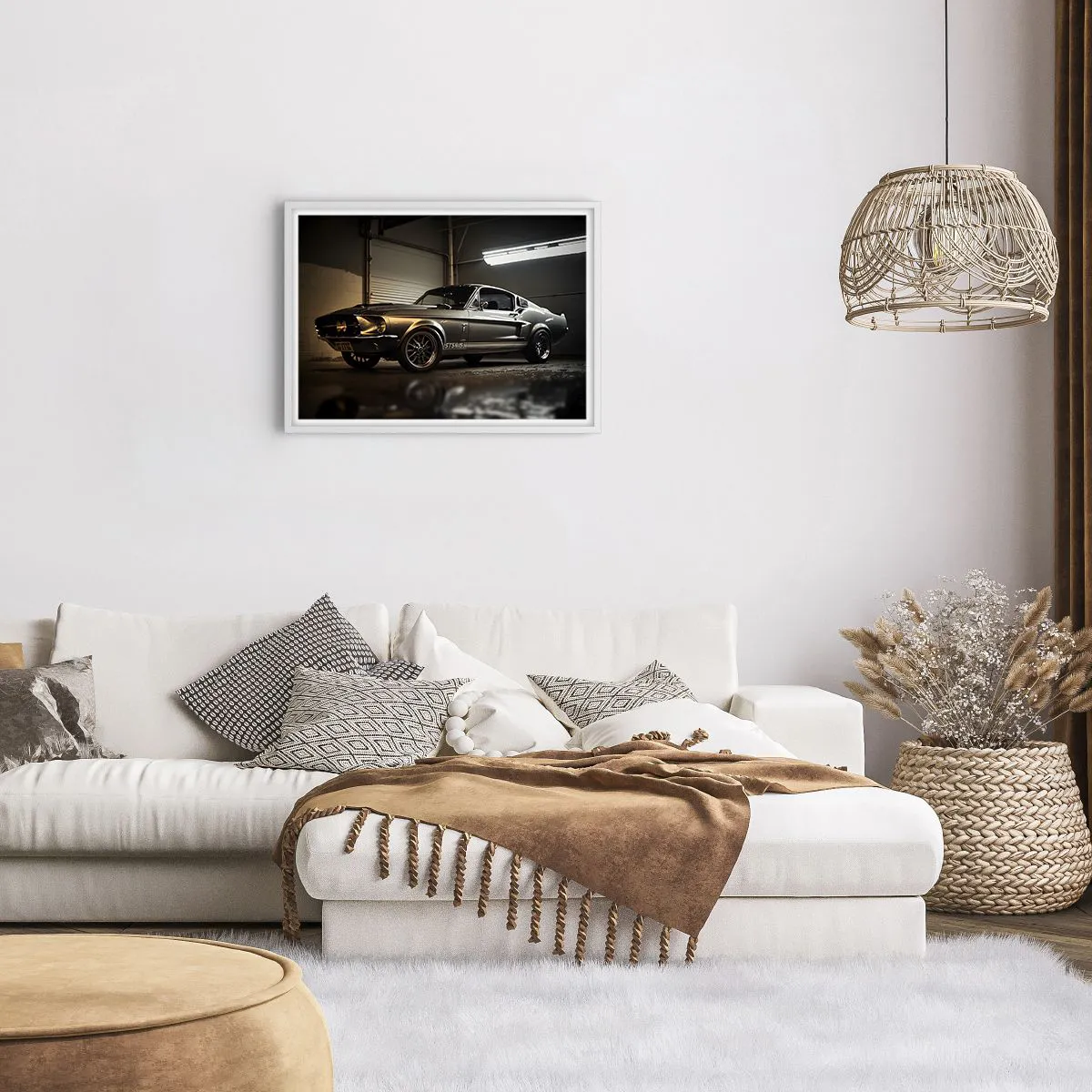 Affiche dans un cadre blanc - Poster - Retour dans le passé - 70x50 cm