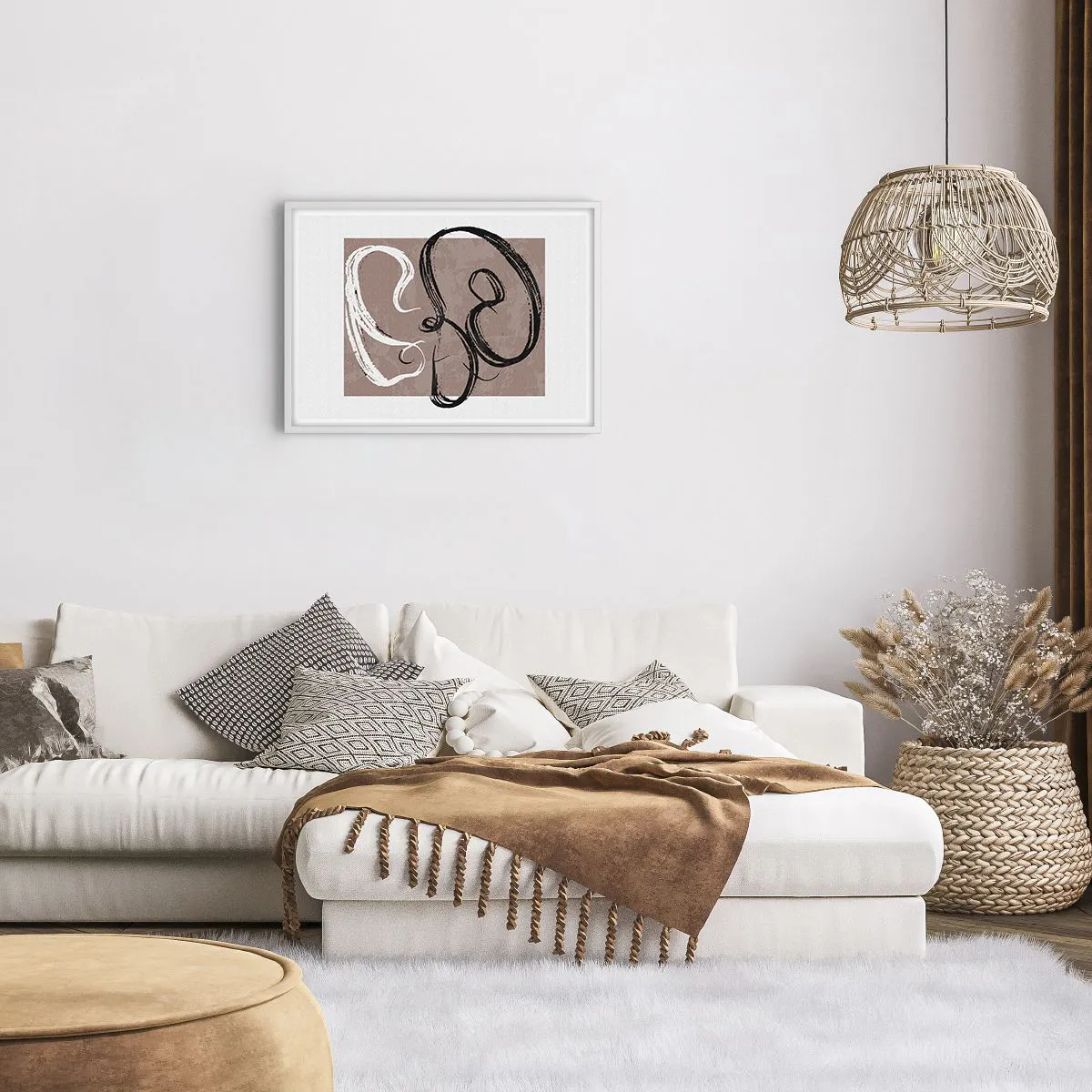 Plakat i hvid ramme - Komposition - en søgen efter fuldstændighed - 70x50 cm