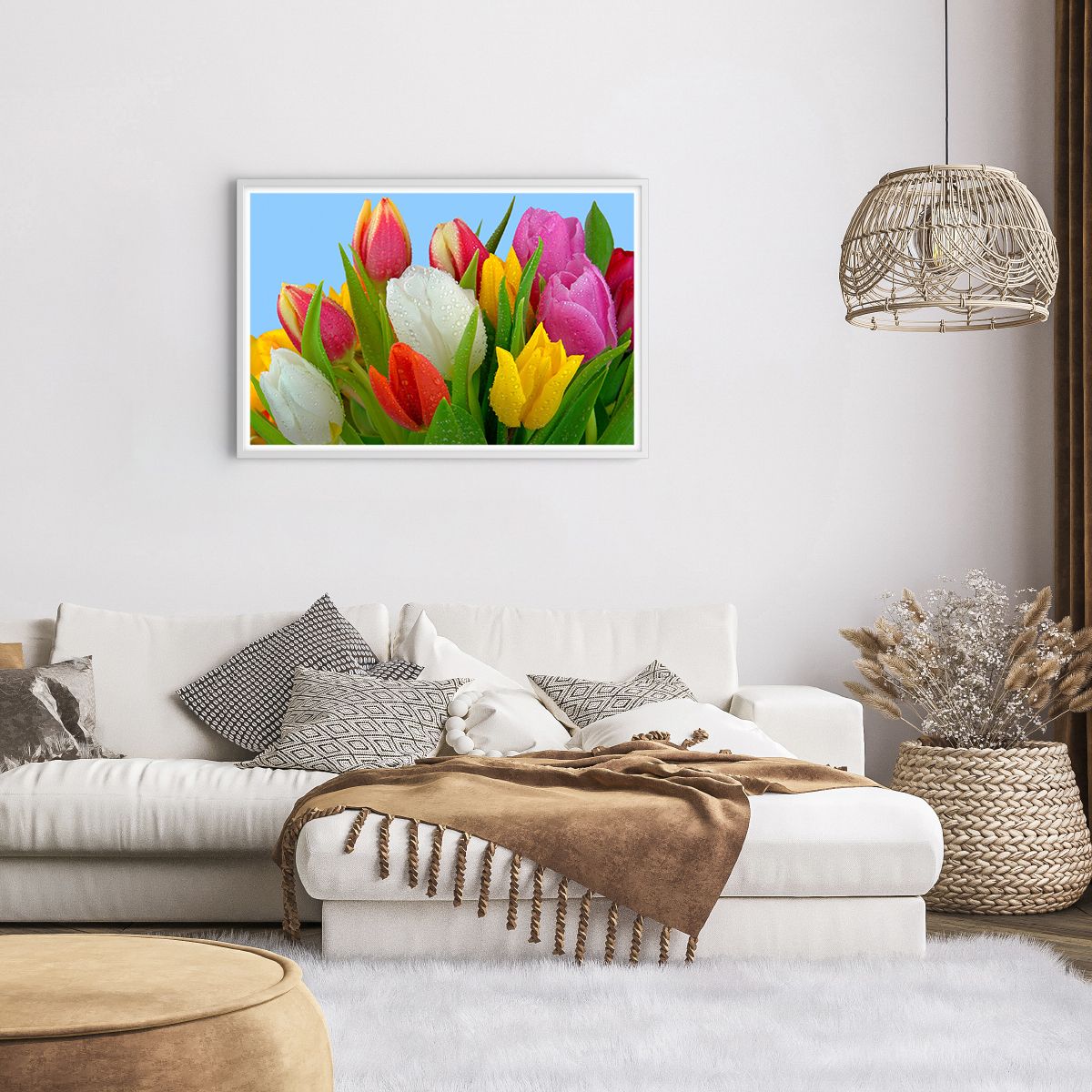 Affiche dans un cadre blanc Tulipes, Affiche dans un cadre blanc Fleurs, Affiche dans un cadre blanc Bouquet De Fleurs, Affiche dans un cadre blanc La Nature, Affiche dans un cadre blanc Fleurs Colorées