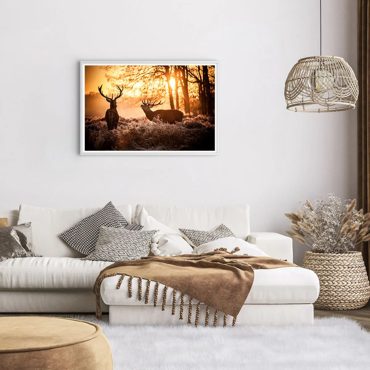 Poster in einem weißen Rahmen - Der Traum eines Jägers - 91x61 cm