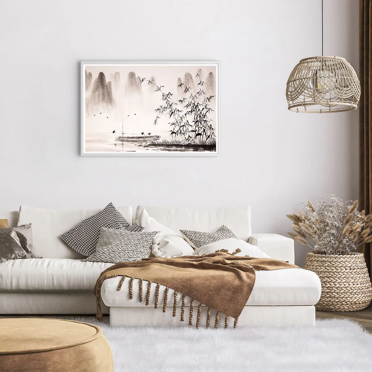 Poster in white frmae - Quiet As a Rice Field - 91x61 cm