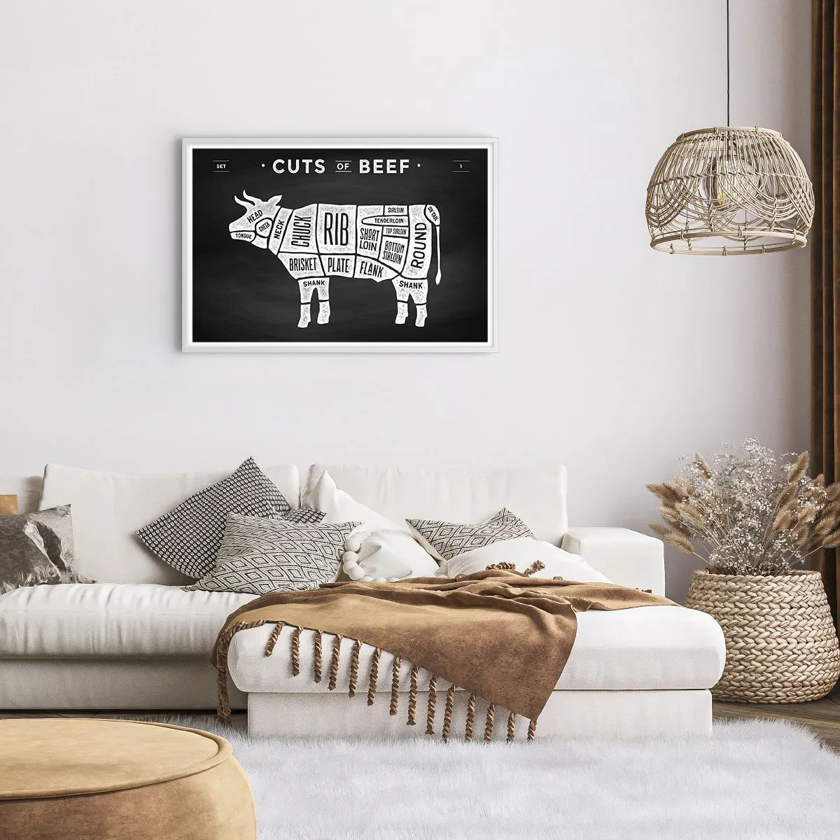 Poster in white frmae - Time for a Feast - 91x61 cm