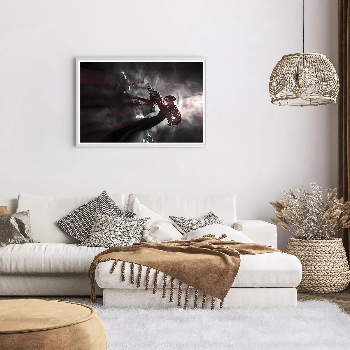 Plagát v bielom ráme - V oparoch jazzu - 91x61 cm