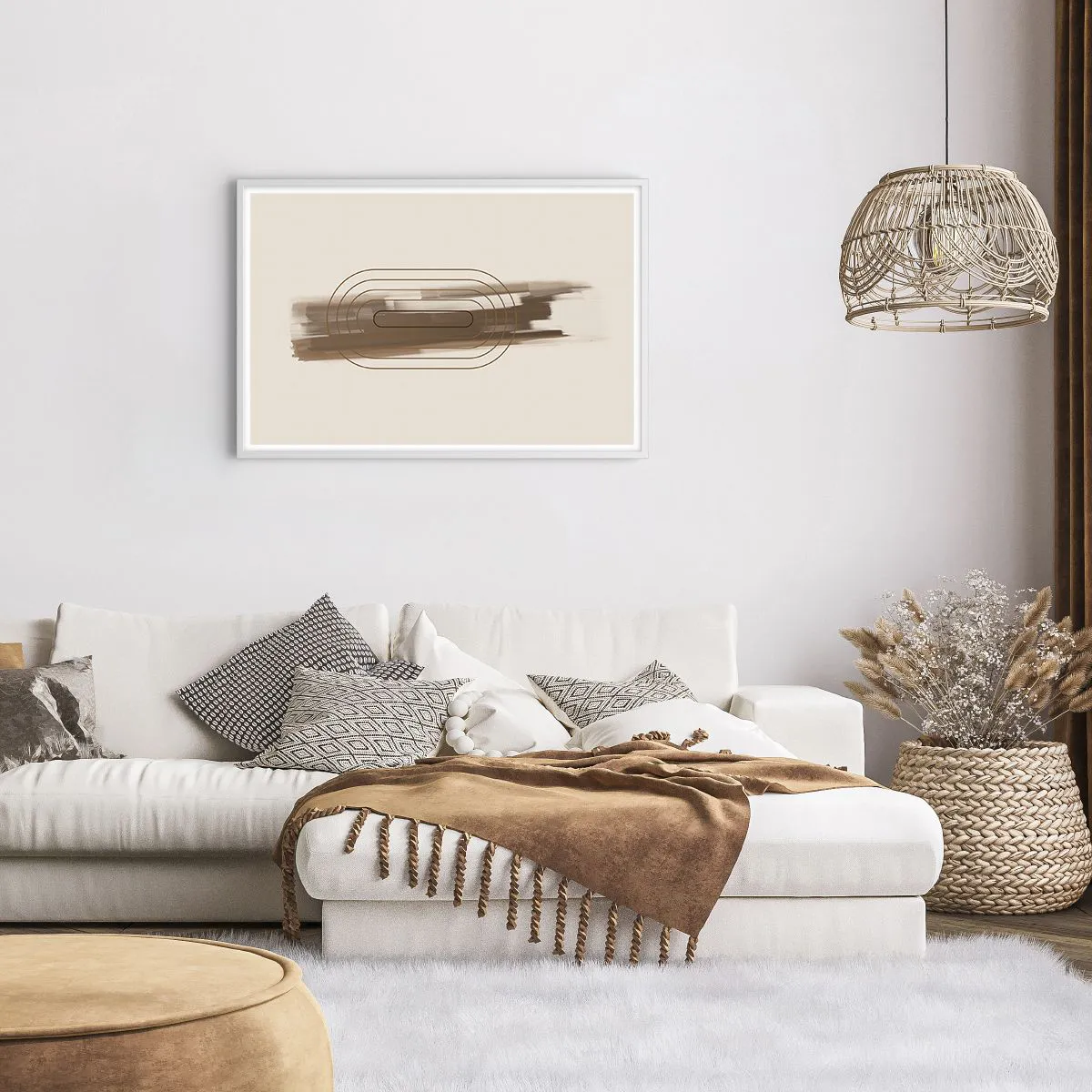 Affiche dans un cadre blanc - Poster - Parfum de gris - 91x61 cm