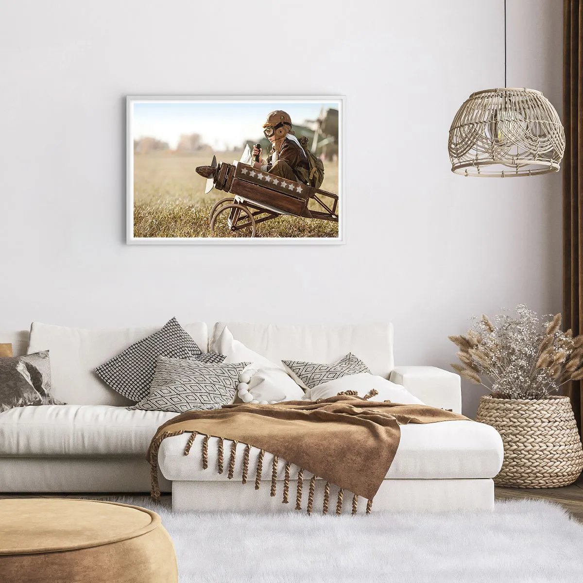 Plakat i hvid ramme - Start mod drømmen - 91x61 cm