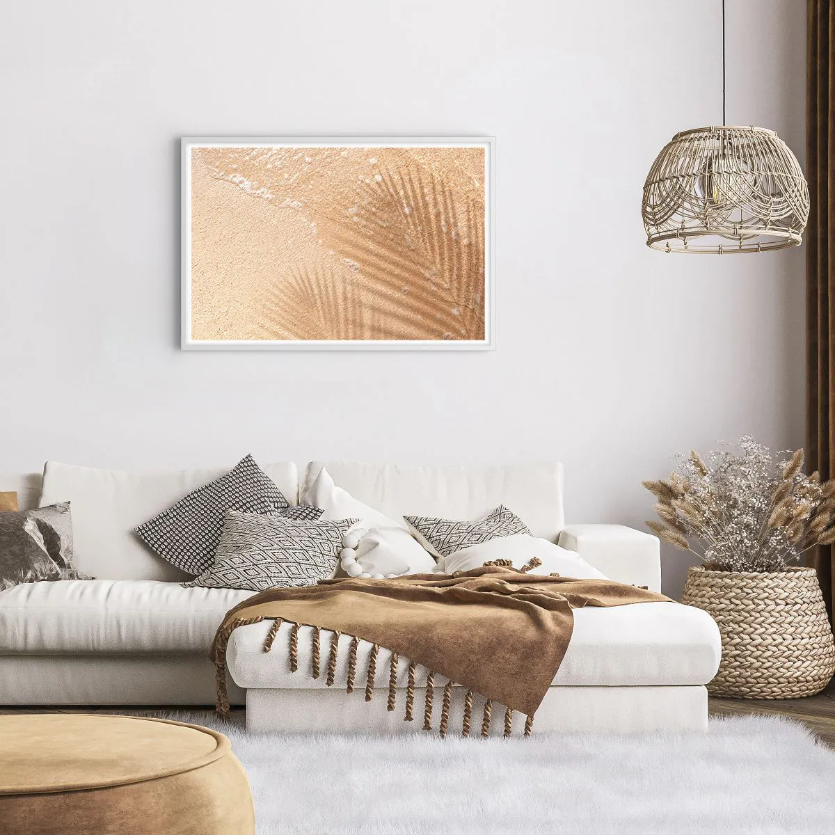 Poster in einem weißen Rahmen - Der Schatten eines heißen Sommers - 91x61 cm